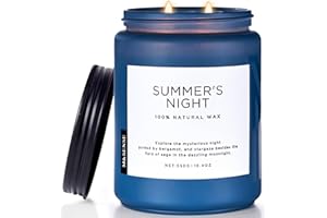 M&SENSE Summer's Night Soy Candle, Large 2 Wick, 19.4oz Up to 110 Hours Burn Time, Natural Scented for Home, Manly Candle in Glass Jar for Bedroom