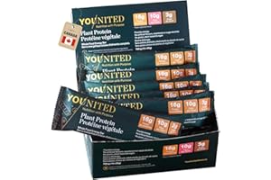 Vegan Protein Bars by Younited Wellness | Made in Canada | With Real Food Ingredients and 16g of Protein | Boosts Energy | 10