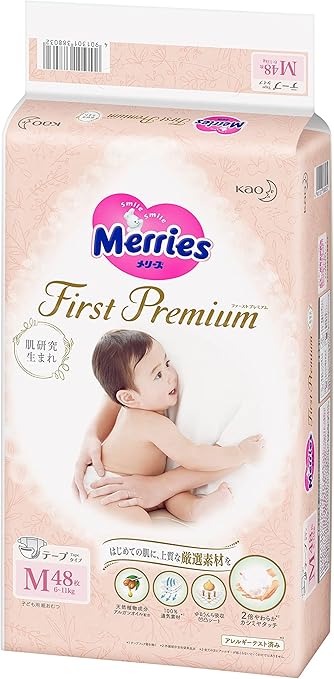 Amazon テープ Mサイズ メリーズ ファーストプレミアム 6 11kg 48枚 2倍やわらかカシミヤタッチ メリーズ ドラッグストア
