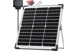 Callsun 12V Solar Battery Charger - 20W Waterproof Solar Trickle Charger & Battery Maintainer with IP68 Smart Controller, High-Transparency Tempered Glass, 12V Solar Panel Kit for Car/RV/Boat/Trailer