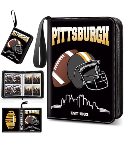 Amazon.com: Football Card Binder with Sleeves 900 Pocket, Pittsburgh Football  Card Holder for Trading Cards Sports Card 3 Ring Binder Folder Collector  Album Storage Book Case Kids Boys Girls Gift : Toys
