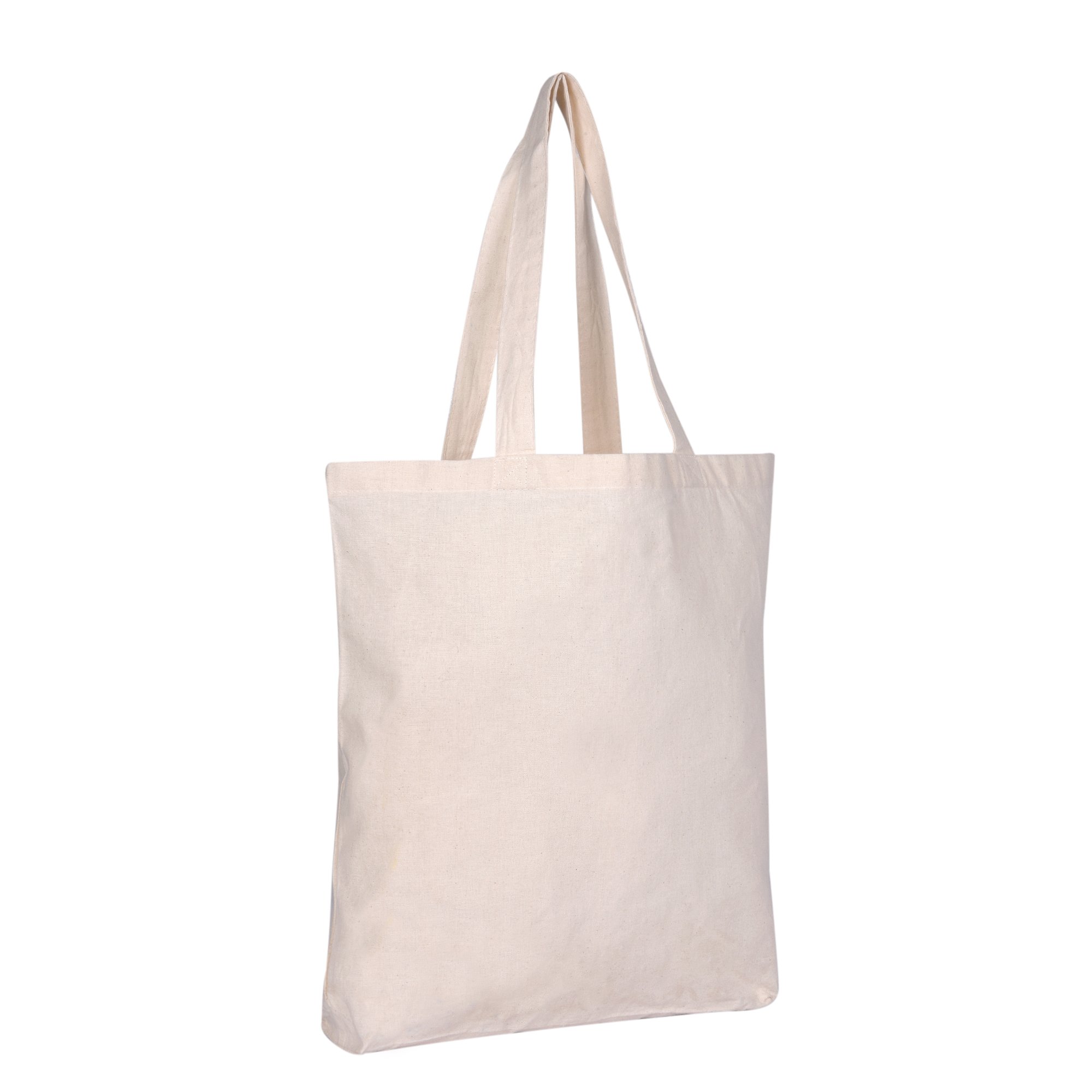 Set of 20 Bulk Natural Cotton Canvas Tote Bags with Bottom Gusset