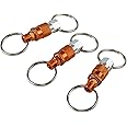 Freeman KEYQC3 Pull Apart Coupler Keychain with 2 Split Rings, 3 Pack,unisex-adult, Orange, Small