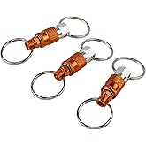 Freeman KEYQC3 Pull Apart Coupler Keychain with 2 Split Rings, 3 Pack,unisex-adult, Orange, Small