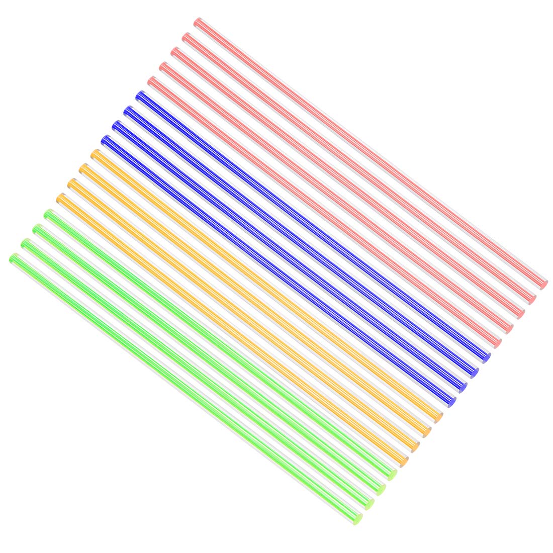 sourcing map Acrylic Round Rod,1/4 inch Diameter 10 inch Length,Multicolor Straight Line,Solid Plastic PMMA Bar Stick 16pcs