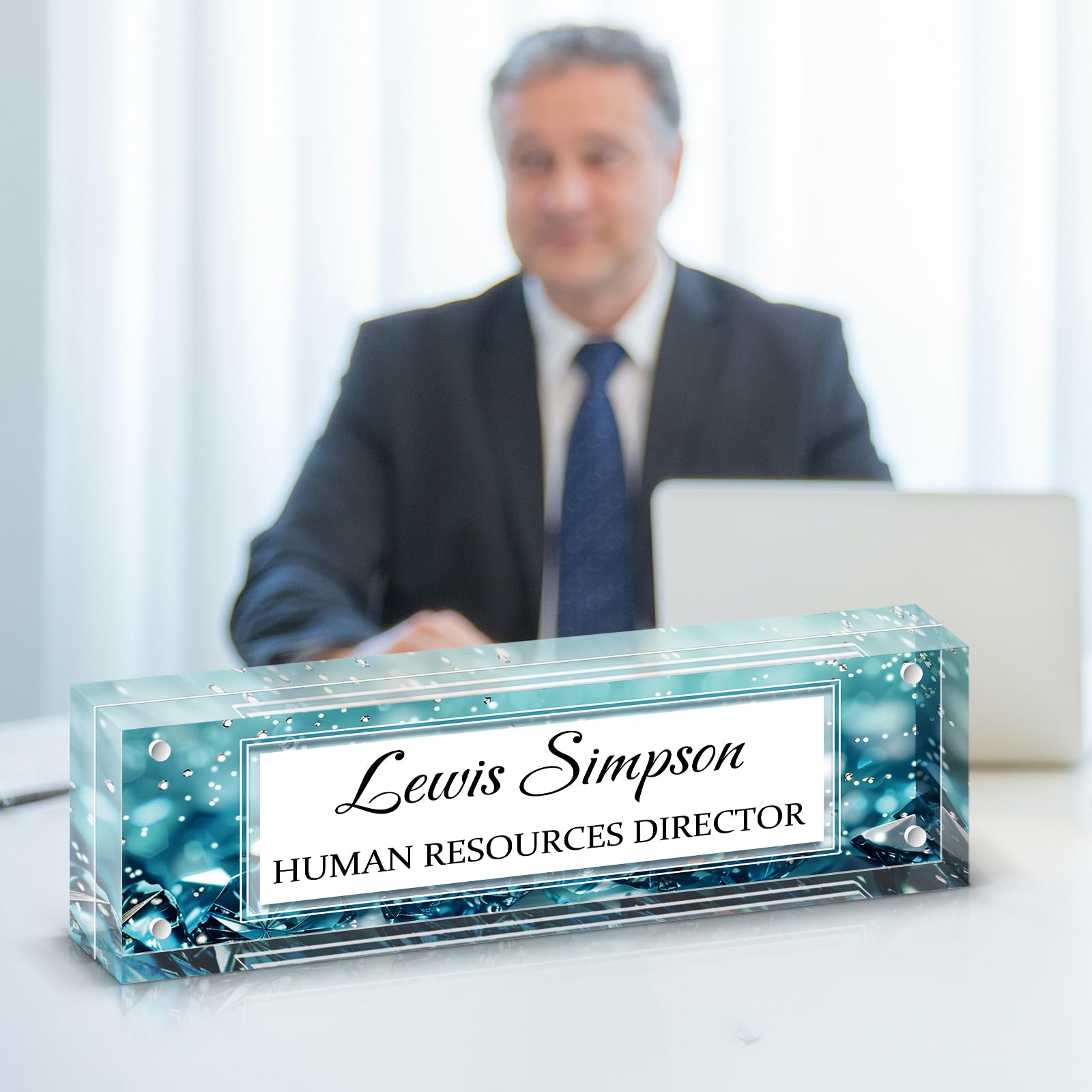HETOOSHI Name Plate for Desk, Desk Double Sided
