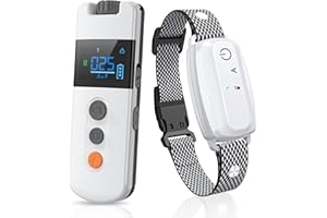 2023Release Bark Collar for Large Dog with Remote Dog Training Collar, BXQ Dog Shock Collar Remote/Auto 2 in 1 Design, Rechargeable E-Collar in All Breeds w/Beep Vibration Shock & Security Lock