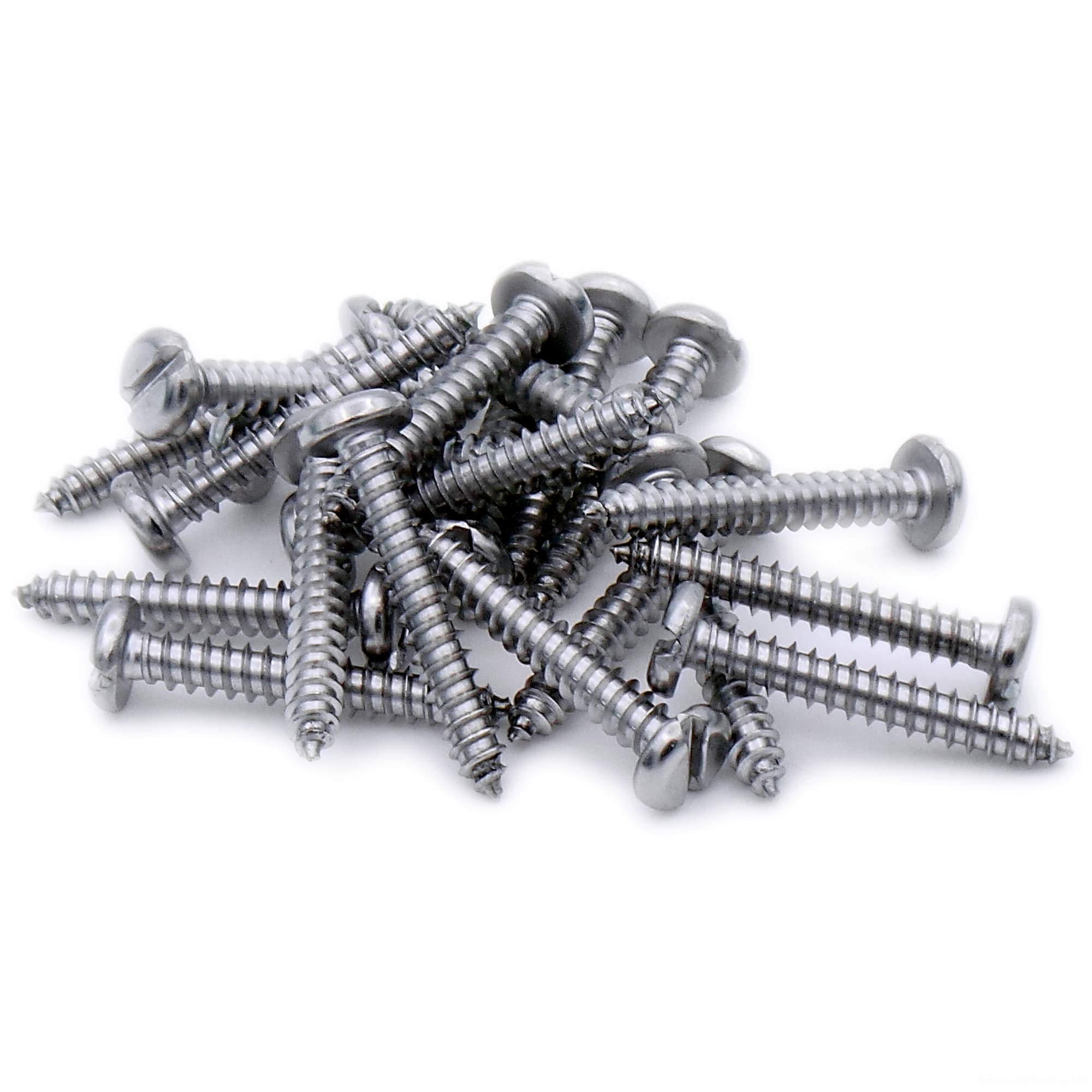 No.8 x 0.75 (4.2mm x 19mm) Slot Pan Self-Tapping Screw - Stainless Steel (A2) (Pack of 20)