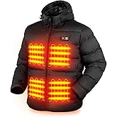 PTAHDUS Men’s Heated Jacket with Battery Pack 7.4V, with Hand Warmer Pocket Lightweight Heated Puffer Jacket Men