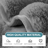 SHANNA Thick Rabbit Plush Sofa Cover 1 2 3 Seater Grey 70x90cm Armrest view 4
