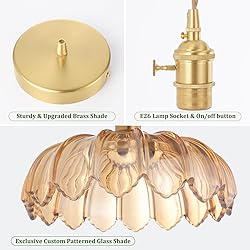 Shenmoyl Pendant Light with Amber Scindapsus Glass