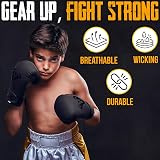 Islero Fitness Kids Boxing Gloves 6 OZ Matte Black Unisex Training view 5
