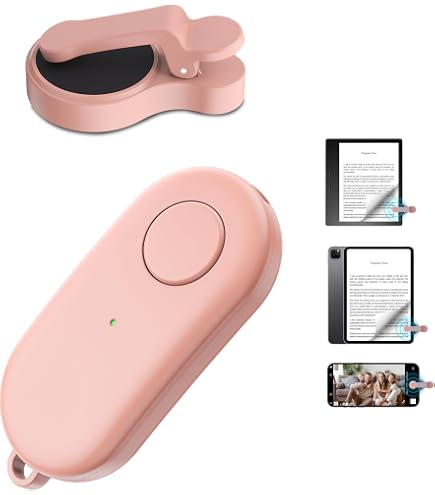 Page Turner For Kindle Hogance RF Remote Control IPad IPhone Android Phone/Tablet Reading EBooks Novels Comics, Photo Camera Recording Remote Triggers (Pink Kindle Page Turner