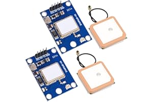 YELUFT 2pcs GY-NEO6MV2 NEO-6M GPS Module Flight Control Module Support 3.3V-5V Power Supply with Ceramic Antenna for Arduino,