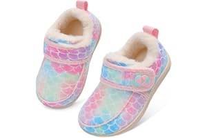 Centipede Demon Toddler Slippers Fuzzy Kids House Slippers Rubber Soles Toddler Winter Shoes Wide Boots for Indoor Outdoor