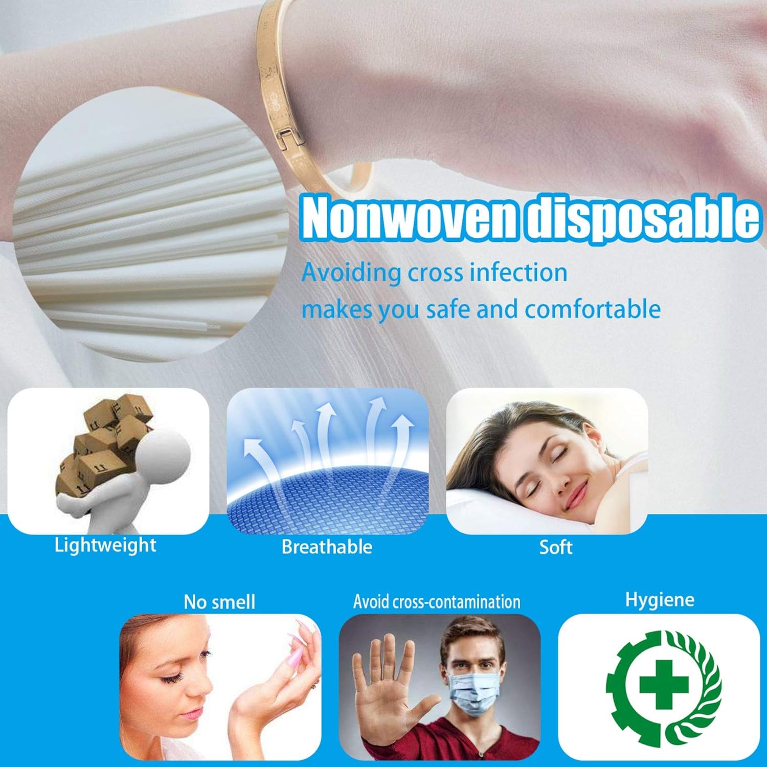 AQUEENLY 20PCS Spa Bed Sheets Disposable Massage Table Sheet Waterproof Bed Cover Non-woven Fabric, 31" x 67" : Beauty