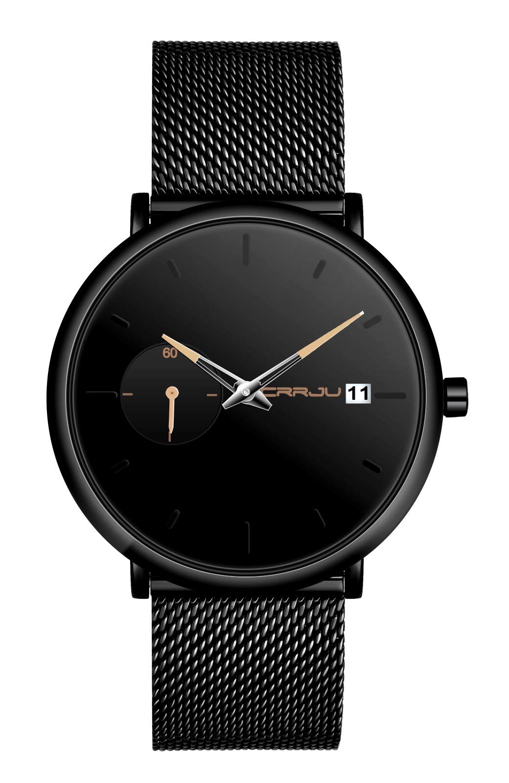 MicLee Men's Wrist Watches, Quartz Watch, Business Watch, Student Casual Watch, with Calendar, Alloy Watch, Mineral Glass dial Window, Stainless Steel mesh Band — image 1