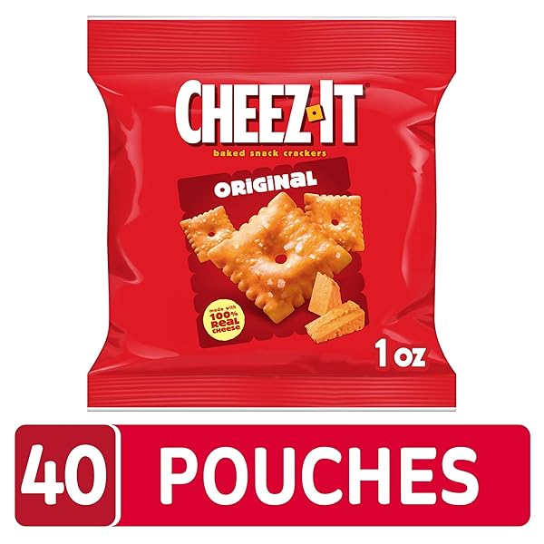CHEEZ-IT CHEESE CRACKERS, BAKED SNACK CRACKERS, LUNCH SNACKS, ORIGINAL (40 PACKS)