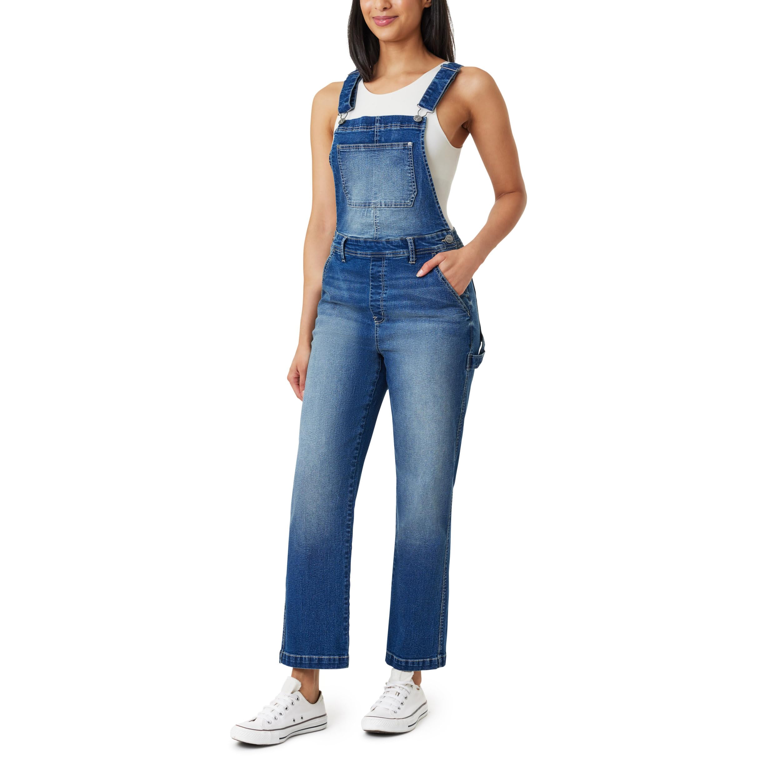 WallFlower Women’s Overalls Juniors (Standard and Plus), Jada Carpenter, Large