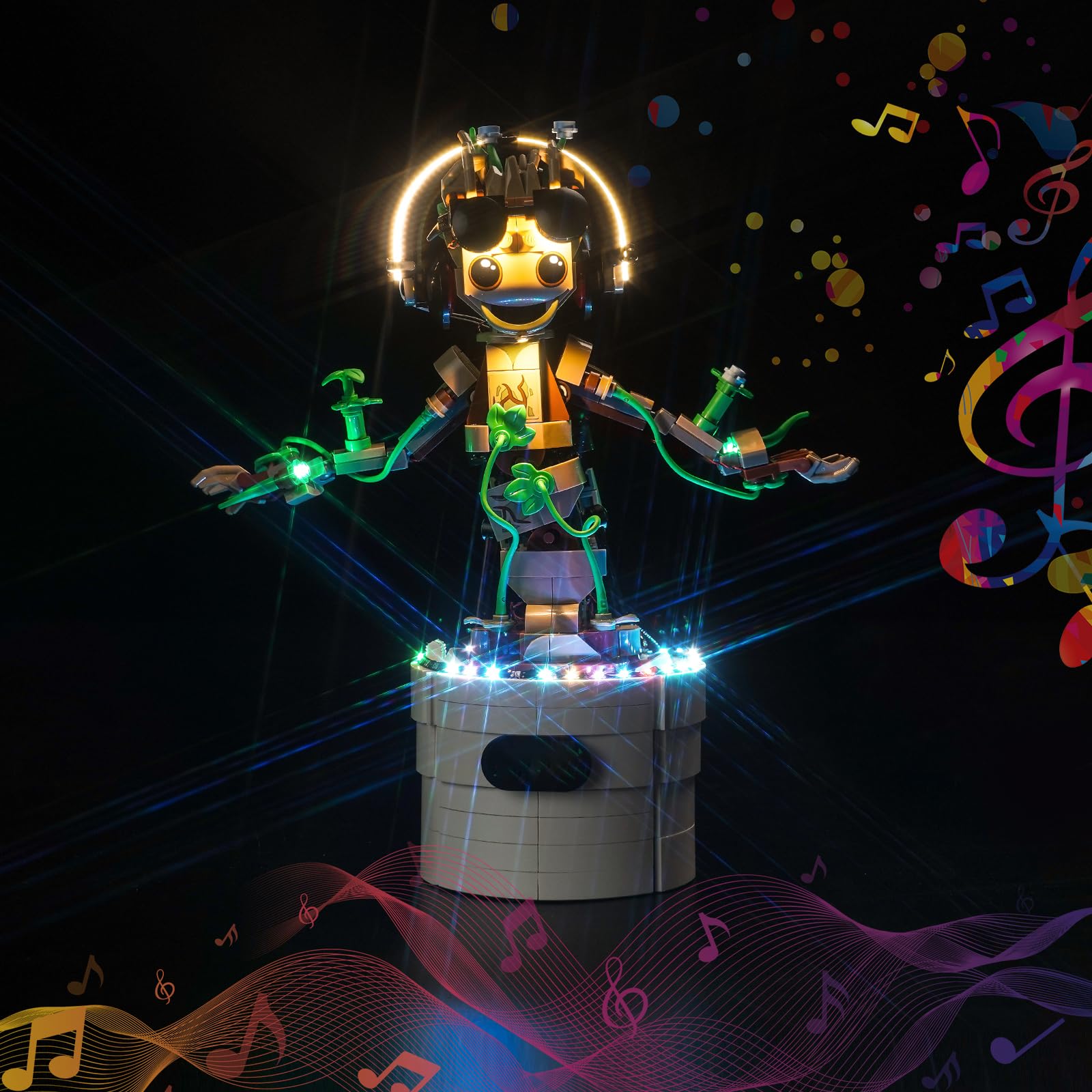 LocoLee Led Light Set Compatible with Lego Dancing Groot Led Decoration Lighting Kit Compatible with Lego 76297 Building Blocks Model,Only Lights Set,No Model (Music Version) — image 1