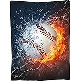 Baseball Sport Cool Ball Throw Blanket Super Soft Warm Boy Bedding Bed Blankets for Couch Bedroom Sofa Office Car, All Season Cozy Flannel Plush Blanket for Girls Boys Adults, 50"X40"