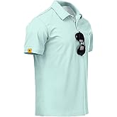 ZITY Mens Golf Polo Shirts Short Sleeve UPF 50+ Performance Moisture Wicking Print Pattern Casual Collared Golf Shirt for Men