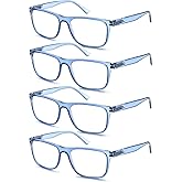 OLOMEE Large Reading Glasses Mens Oversized Wide Readers +2.50 Lightweight Square Magnifying Cheaters for Men W/Big Head 4 Pack