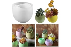 ANKTILY Geometric Flower Pot Silicone Mold Succulent Planter Vase Cactus Concrete Mold Epoxy Resin Candle Pen Holder Plaster Cement Clay Mould (Arc Shape)