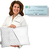 Lussi & Company Toddler Pillow 2 Year Old-13x19 Toddler Pillow - Pillow Protector-Toddler Pillows for Sleeping-Kids Pillow-Travel Pillows-Ergonomic Pillows for Kids-Patent Pending (White)