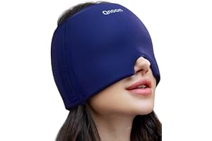 Qnoon Migraine Relief Cap, Headache Relief Cap Mask Products, Cooling Odorless Gel Ice Head Wrap for Tension, Stress,Hangover & Puffy Eyes
