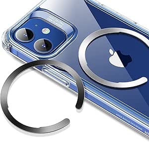 ESR HaloLock Universal MagSafe Ring, Magnetic Wireless Charging Conversion Kit, MagSafe Sticker, Compatible with iPhone 14/14 Plus/14 Pro/14 Pro Max/13/12 Series, Galaxy S22, 2 Pack, Black and Silver