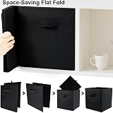 Amazing Tour 4 PCS Cube Storage Boxes 33x38x33 Foldable with Handles Black view 7