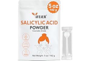 iFEiER Pure Salicylic Acid Powder | Cosmetic Grade Salicylic Acid 5oz (142g) | Original Ingredients for DIY BHA Exfoliant for Skincare, Body, Hair & Industrial Use