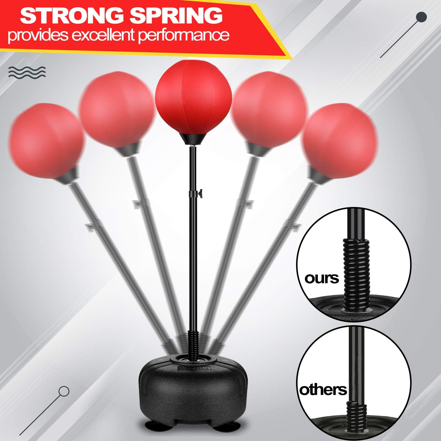Rovtop Kids Punching Bag for Kids - Boxing Set with Thicker PVC Punching Bag, Adjustable Stand with Stronger Spring, and Boxing Gloves, Toys Gifts for Age 4 5 6 7 8 and Up Years Old Boys Girls : Sports & Outdoors