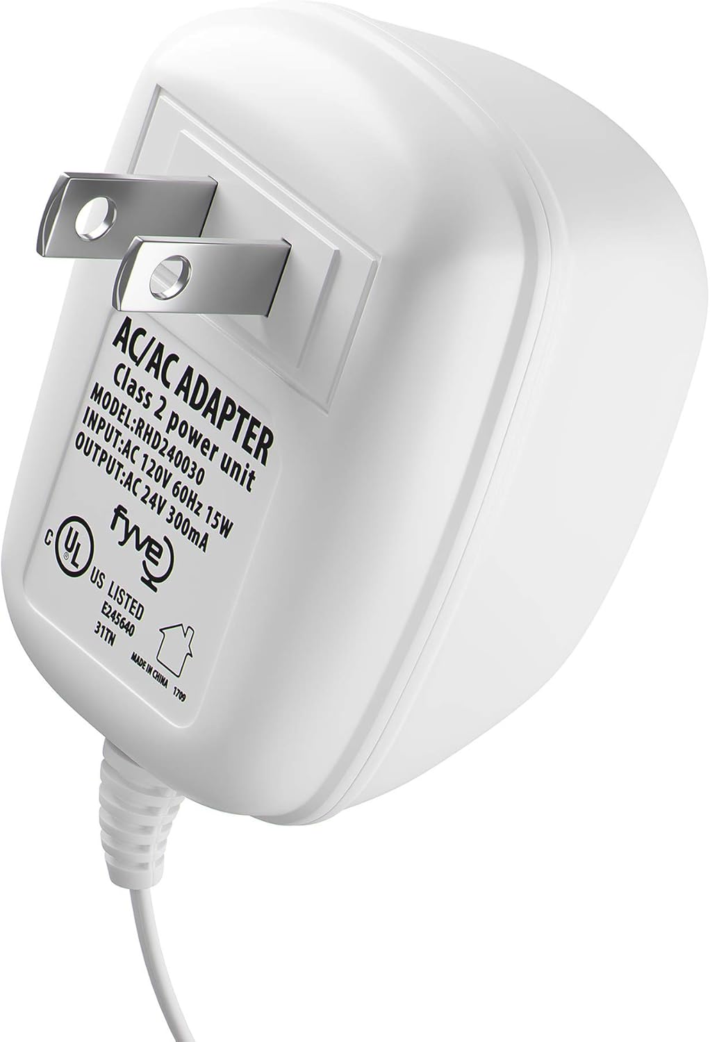 Fyve 24 Volt Transformer, C Wire Adapter, Compatible with Nest Honeywell Ecobee Sensi Thermostats, Doorbell Transformer for All Versions of Ring Nest Hello Skybell, Extra Long 25' Cable: Home Improvement