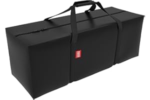 acoveritt Outdoor Rectangular Cushion/Cover Storage Bag, Protective Zippered Storage Bags with Handles, 60"X20"X28" Black