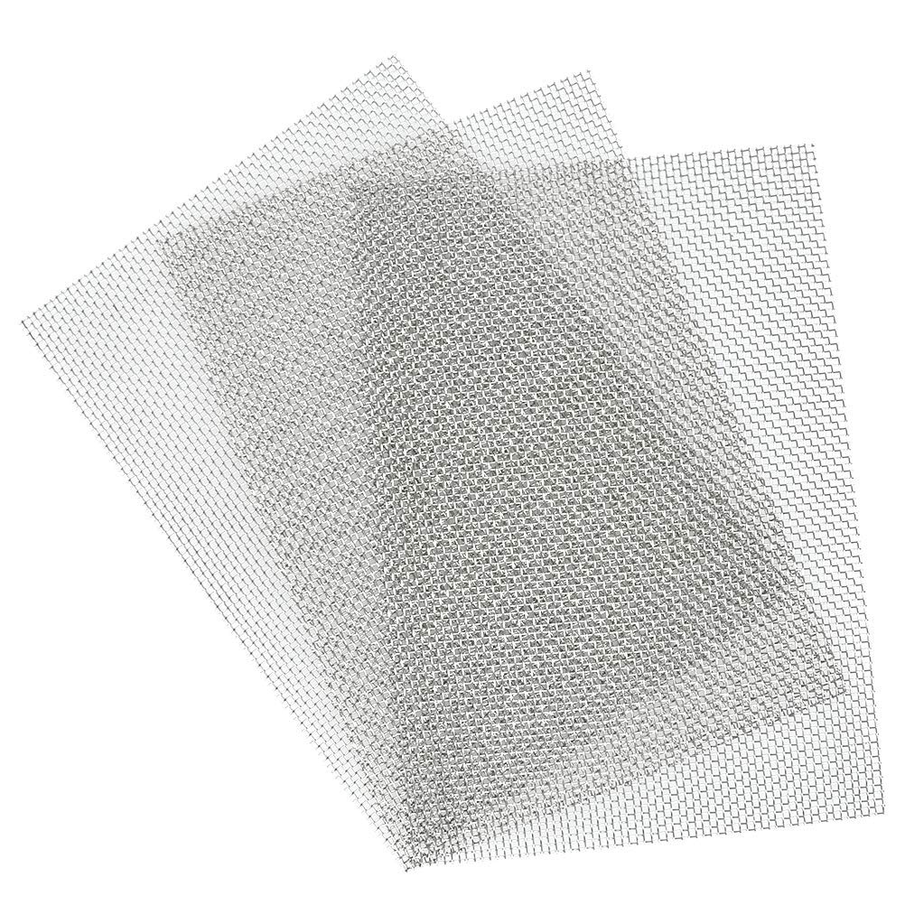 TIMESETL 3pcs 304 Stainless Steel Woven Wire 8 Mesh, A4 Rodent Proof Metal Mesh Sheet 2.375mm Hole Great for Airbricks - A4 (210 x 300mm)