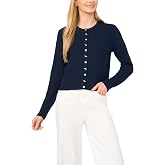 CeCe Women's Long Sleeve Shell Button Cardigan