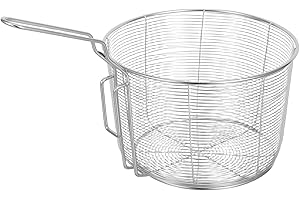 Toyvian Mesh Noodle Strainer Spoon Stainless Steel 11.02X6.69X4.52In with Handle for Kitchen Food