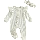 citgeett Baby Girl Newborn Clothes Fall Winter Hospital Coming Home Outfit Bow Long Sleeve Romper Zipper Onesie Jumpsuit