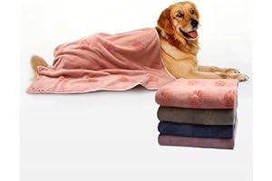 JML Microfiber Pet Towels for Drying Dogs Cats, Super Absorbent and Soft Fleece Pet Grooming Blanket for Shower & Bath Supplies, 4 Pack, 40" x 27.5", Grey/Navy/Purple/Pink