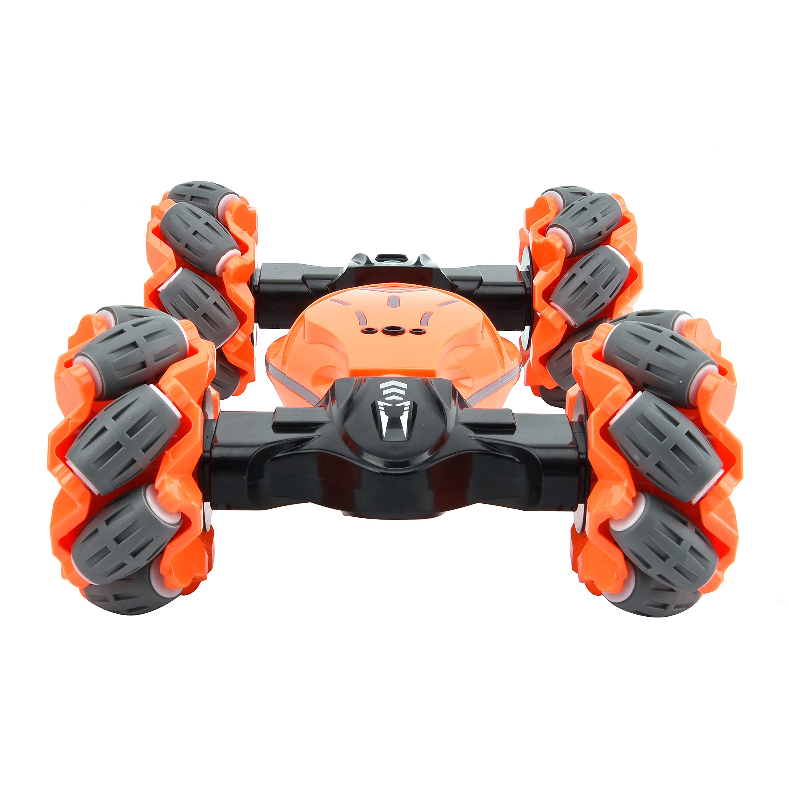 CMJ RC Cars Transformable Stunt Car 4WD 2.4GHz Double Sided Rotating Off Road Vehicle 360° Flip, Rechargeable Toy Cars for Boys & Girls Birthday (Orange)