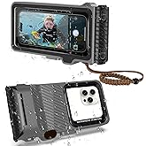 Waterproof Phone Case for Snorkeling & Diving (33ft/10m), IP68 Waterproof Hard Case for Swimming, Universal Underwater Touch Screen Case Compatible with iPhone (Gray, 4th Generation Phone Case)