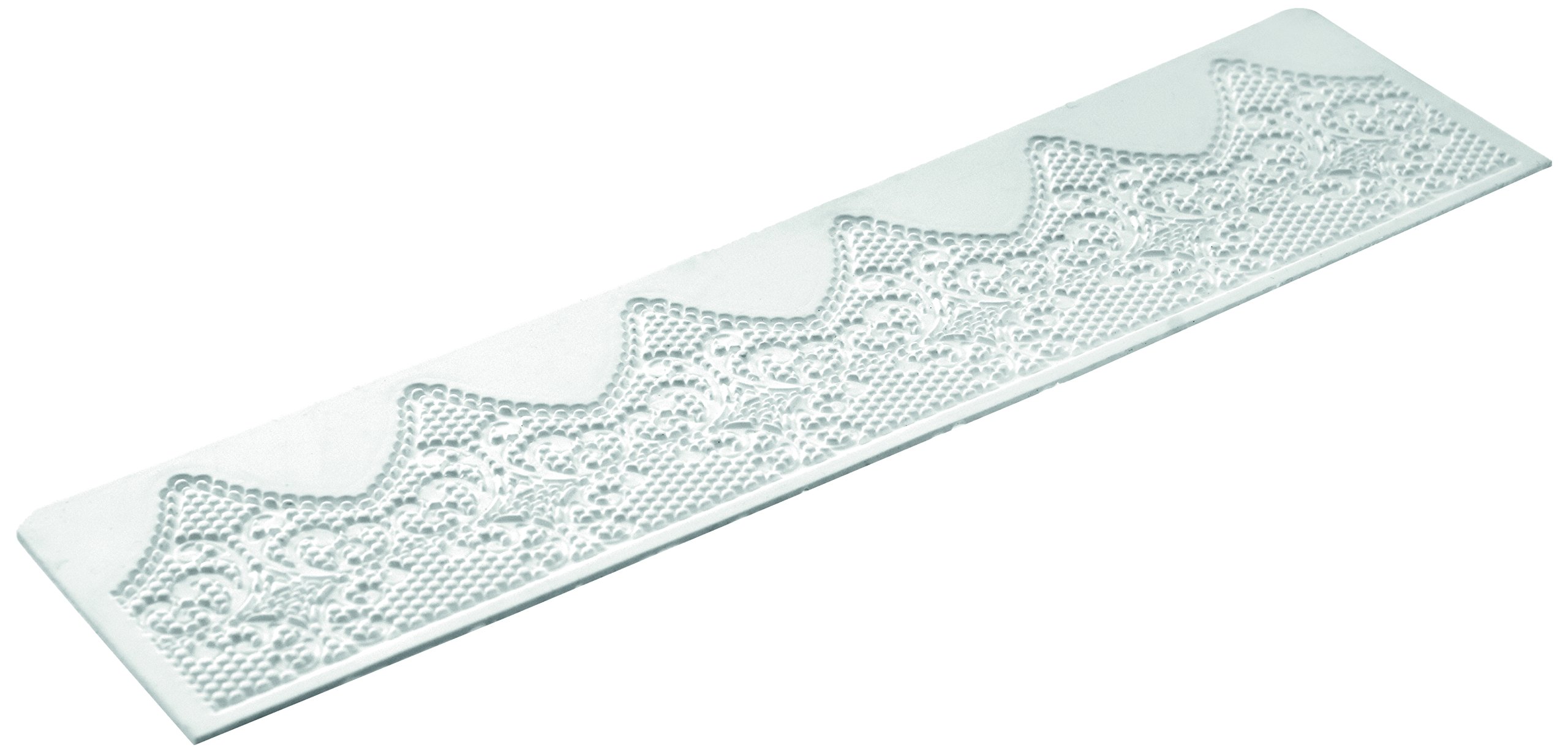 silikomart Roll of Sugar Lace Slim Leaves Cake Decoration - White fantasy white