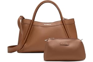 NEWBELLA Kelly Vegan Leather Tote Bag for Women - Stylish Versatile Commute Top Handle Bag, Hobo Shoulder Handbag with Purse