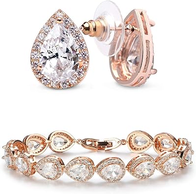rose gold bridesmaid jewelry sets