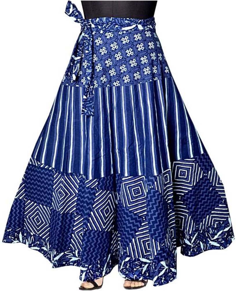 Indian Handicrfats Export Mudrika Printed Women's Wrap Around Multicolor Skirt