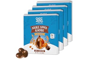 ChocZero Milk Chocolate Toffee Almonds – Roasted Nuts Covered in Sugar-Free Brittle, No Sugar Added, Keto Friendly, High Fiber, Low Sugar Snack – 3.5oz (Pack of 4)