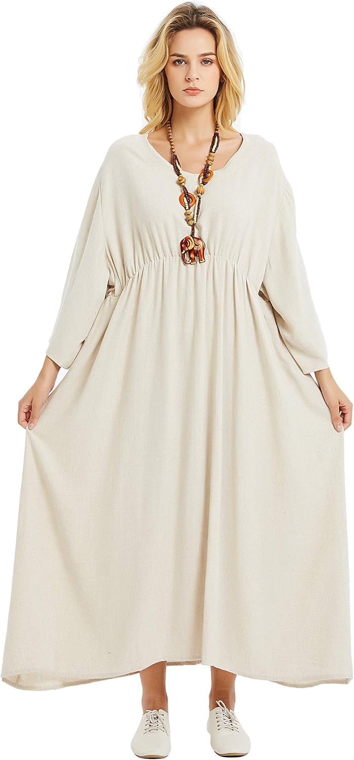 cotton three quarter sleeve dresses