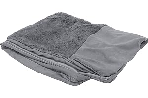 Furhaven Replacement Dog Bed Cover Plush & Suede Sofa-Style, Machine Washable - Gray, Jumbo (X-Large)